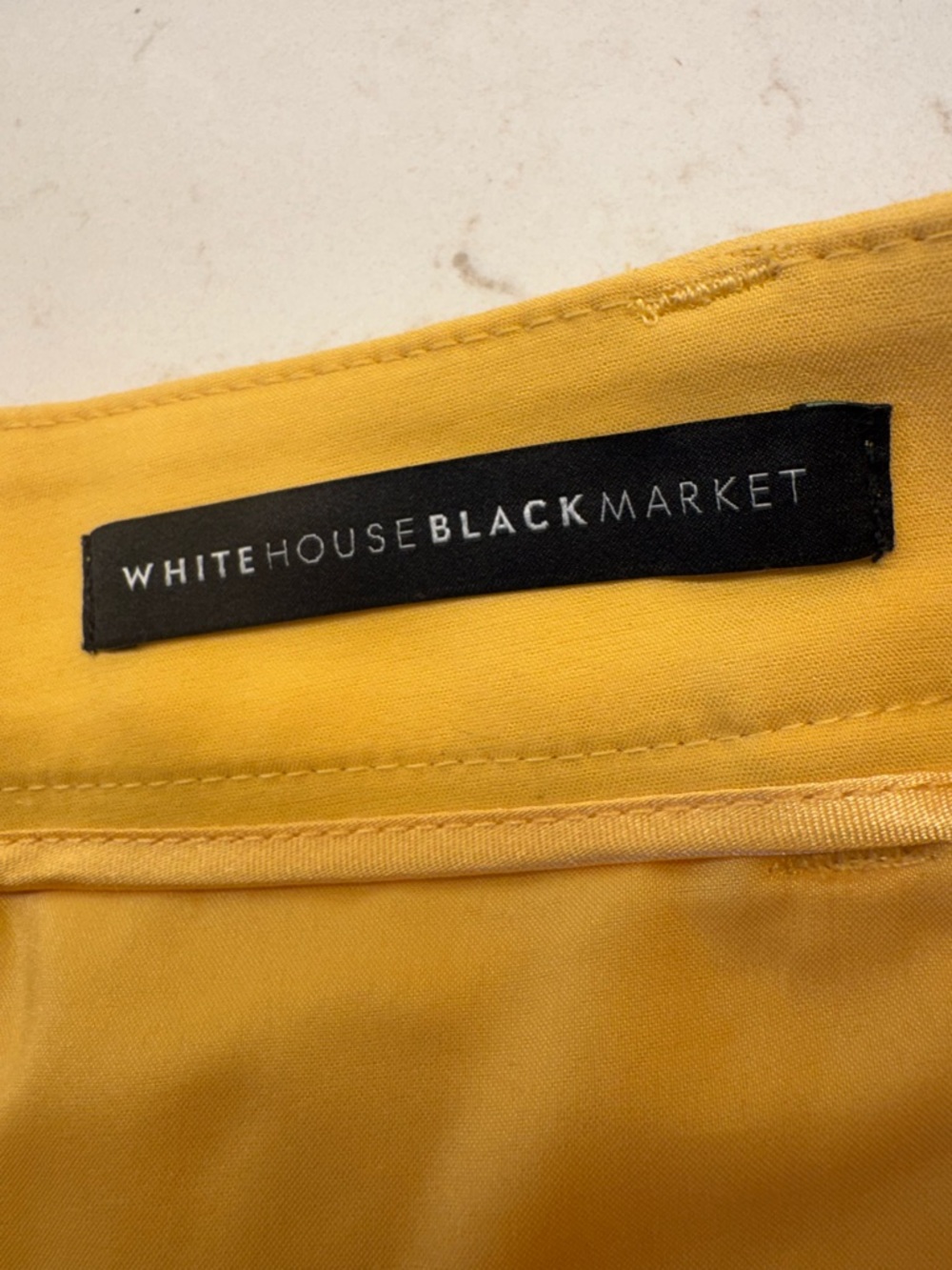 White House Black Market Yellow Women's Flat Front Shorts - Picture 3 of 5